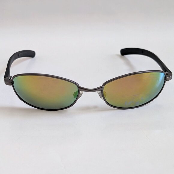 NWT Vintage 90's Rectangle Metal Combo Sport Sunglasses (Gunmetal) - Picture 1 of 5